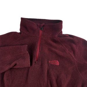 The North Face Womens XS Burgundy Long Sleeve Quarter Zip‎ Micro Fleece